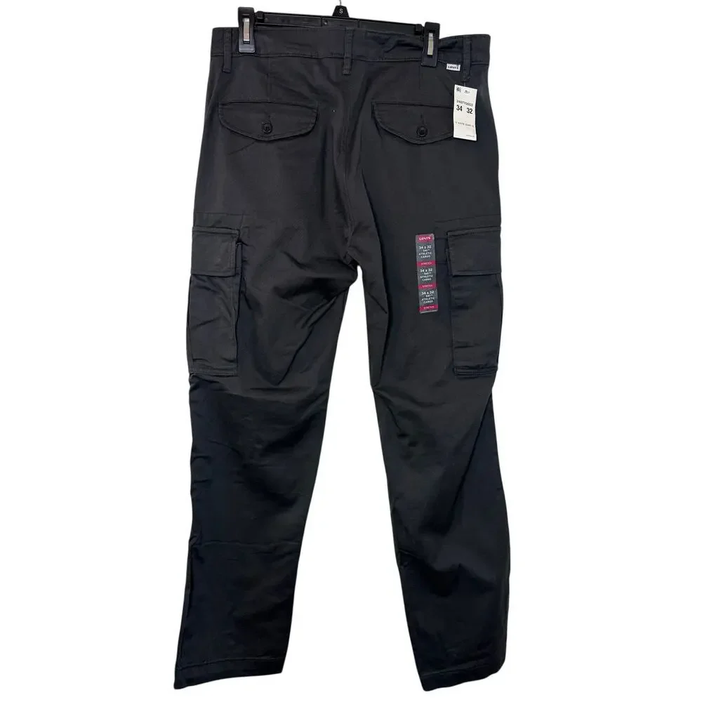 Levi's 541 Athletic Cargo Pants Men's 34x32 Black Stretch NWT